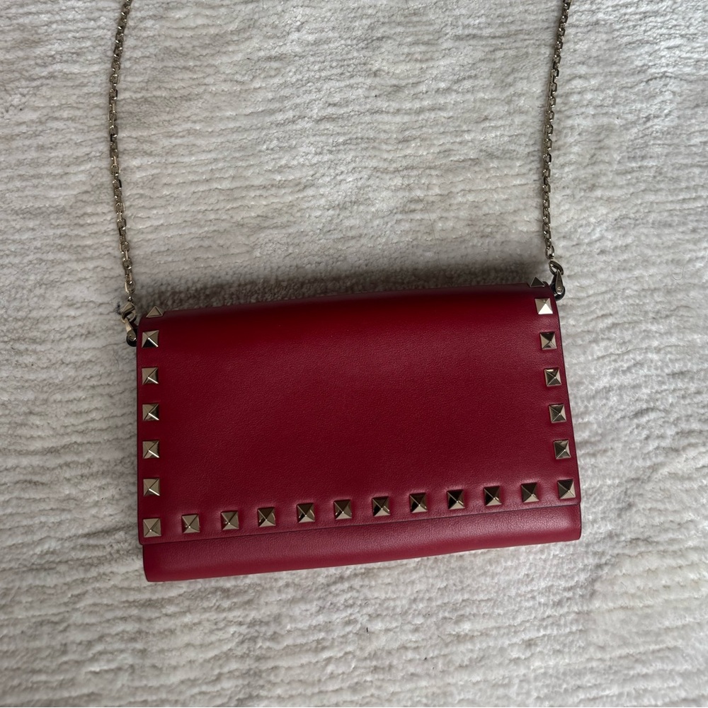 Valentino Studded Red Crossbody Bag